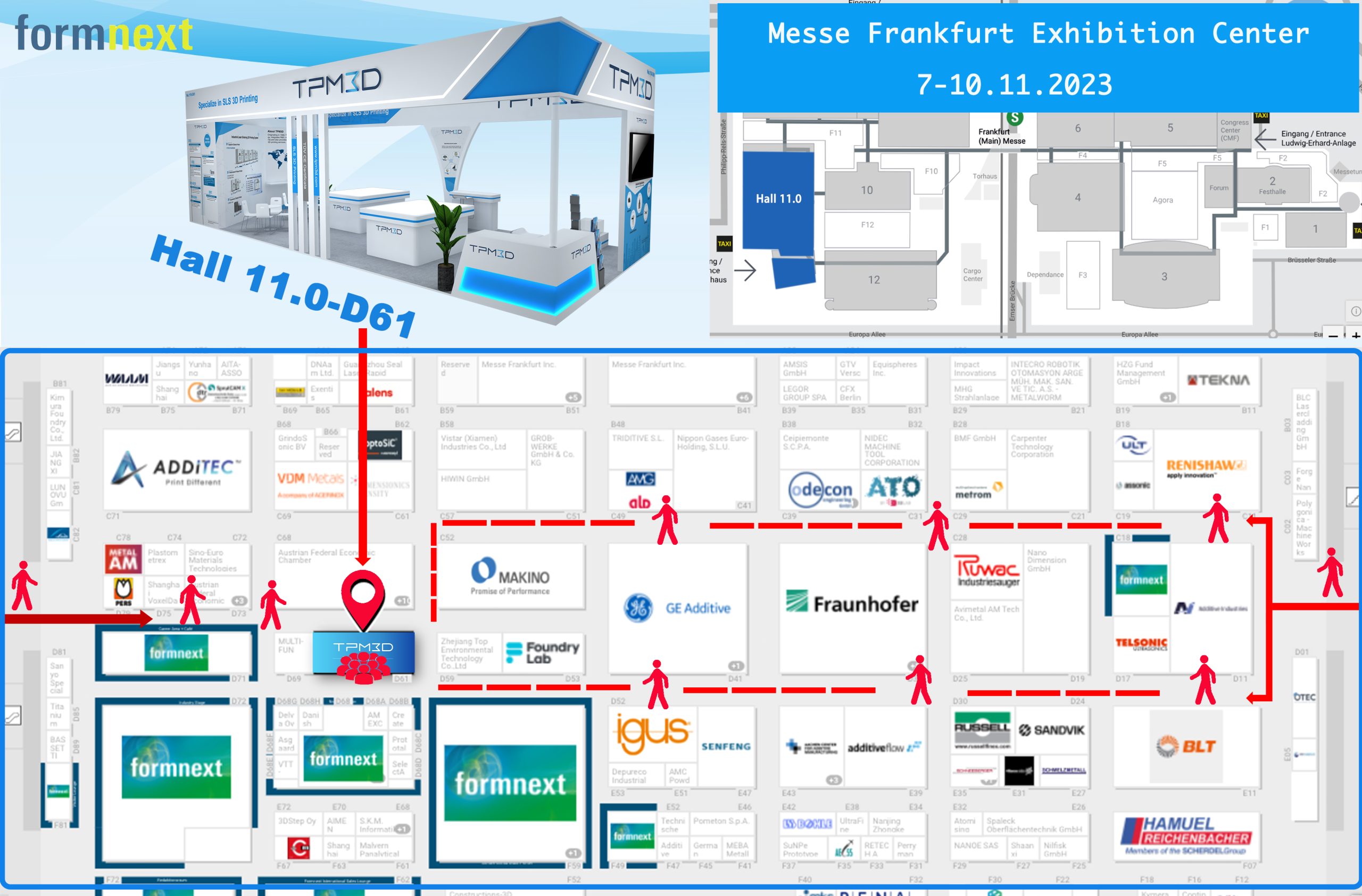 TPM3D booth location at Formnext Frankfurt 2023