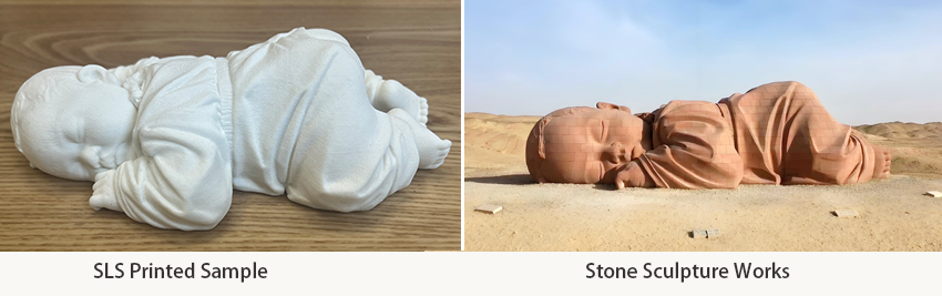 An SLS 3D printed sculpture of Son of the Earth