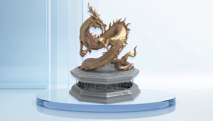 3D Printed Large Dragon Ornament with SLS technology