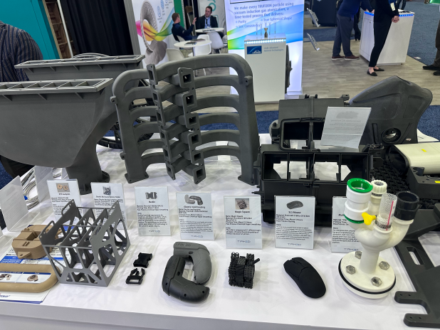 SLS 3D printed parts in industrial applications presented at Rapid+TCT 2025