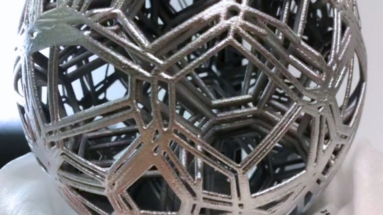 A close up photo of 3D printed sculpture with complicated internal structures