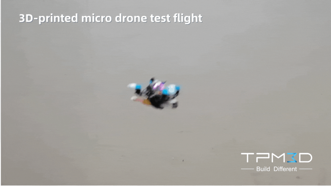 3D printed microdrone test flight