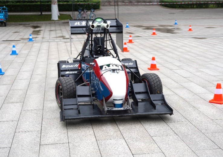 Racecar installed with 3D printed car parts