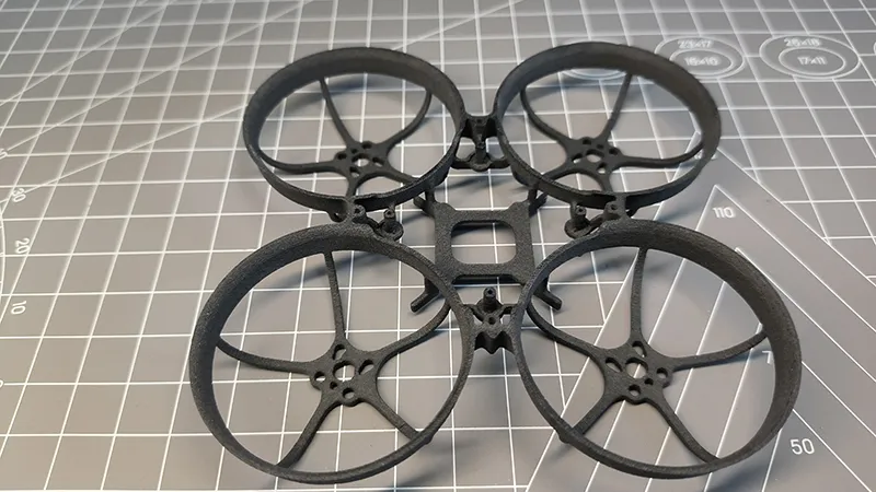 3D printed small quadrotor UAV frame with Nylon 11 material Precimid1180 BLK