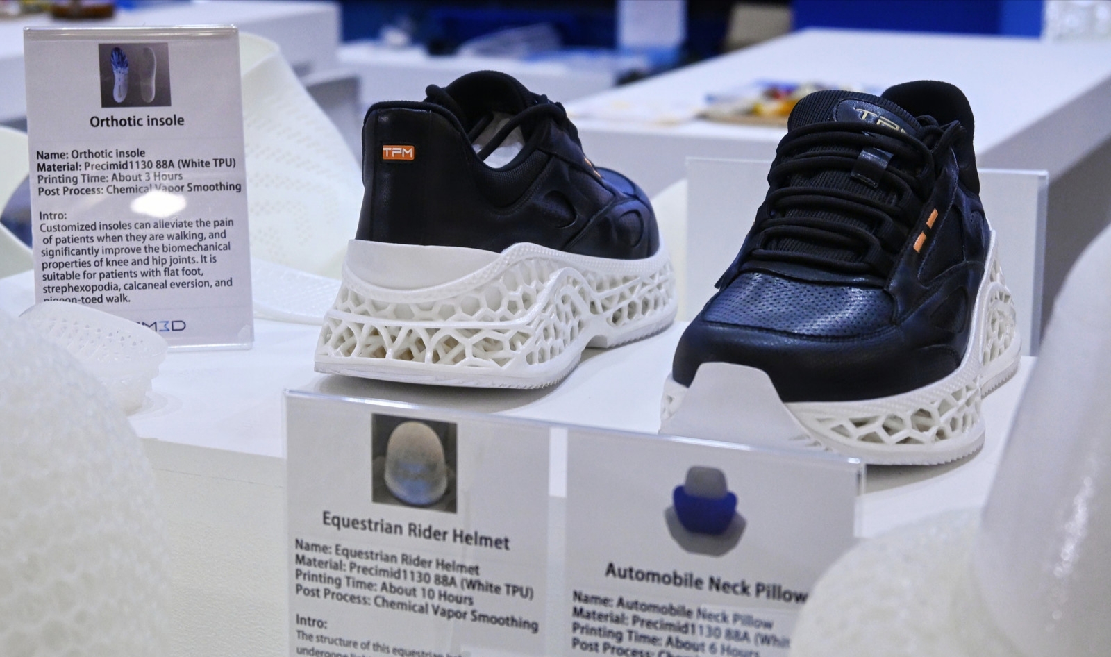 3D printed footwear demonstrating TPM3D’s precision capabilities