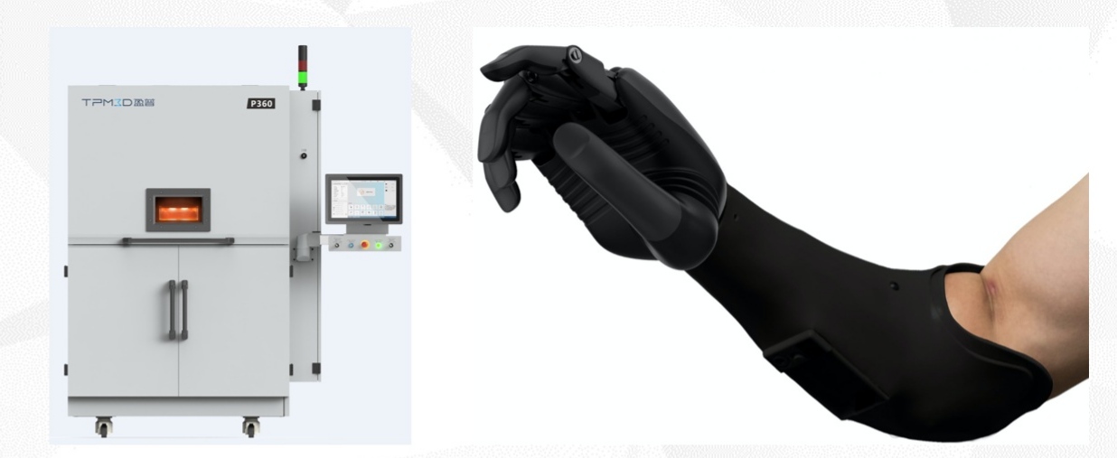 SLS 3D printing process of prosthetic socket on nylon powder bed with laser sintering