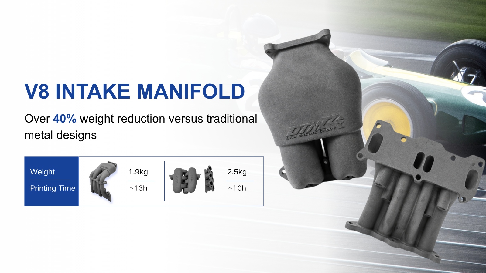 SLS 3D printed V8 intake manifold weighs only 1.9kg