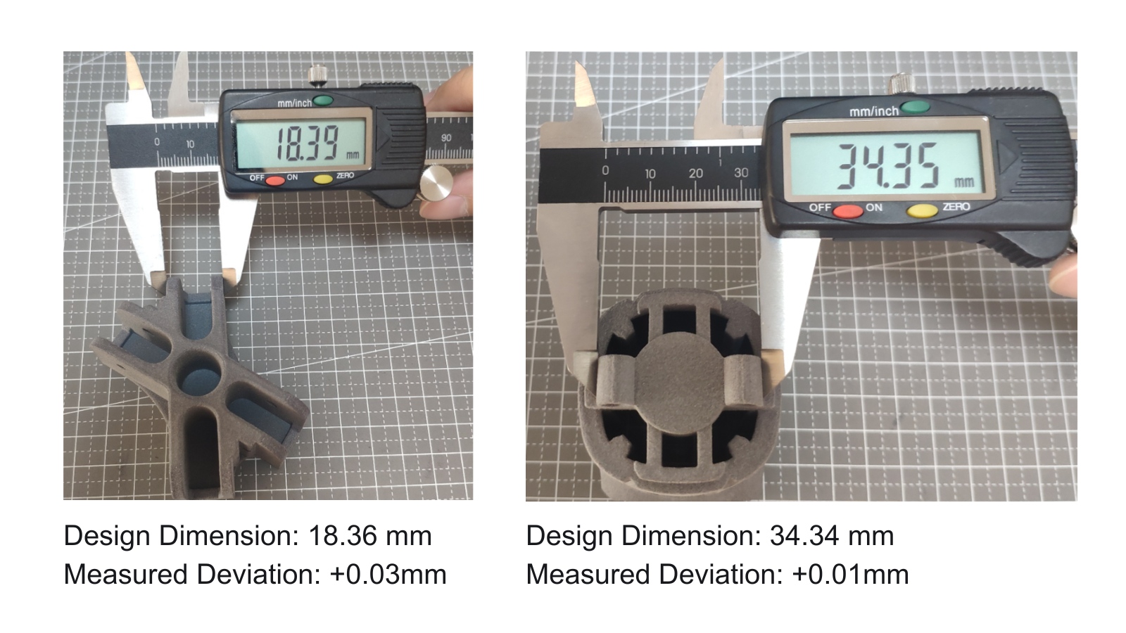 Horizontal Dimensions (XY Plane) of SLS 3D printed parts