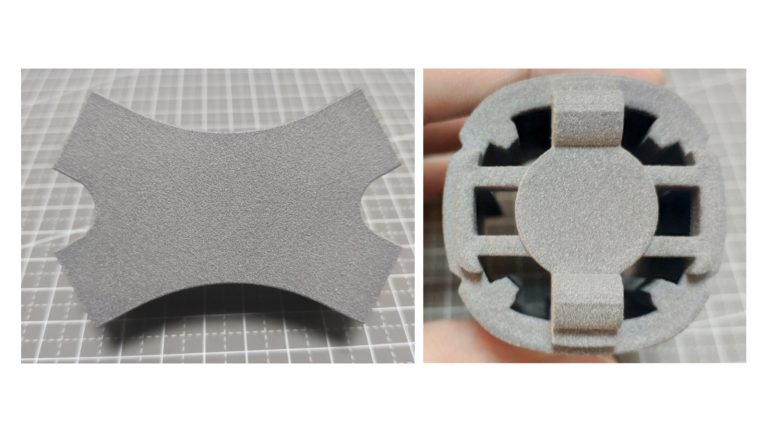 Top and Bottom Surfaces of an SLS 3D printed part