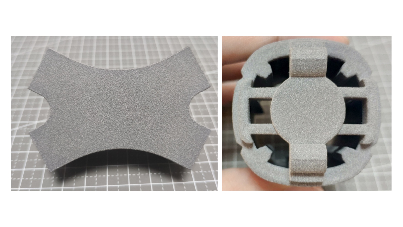 Top and Bottom Surfaces of an SLS 3D printed part