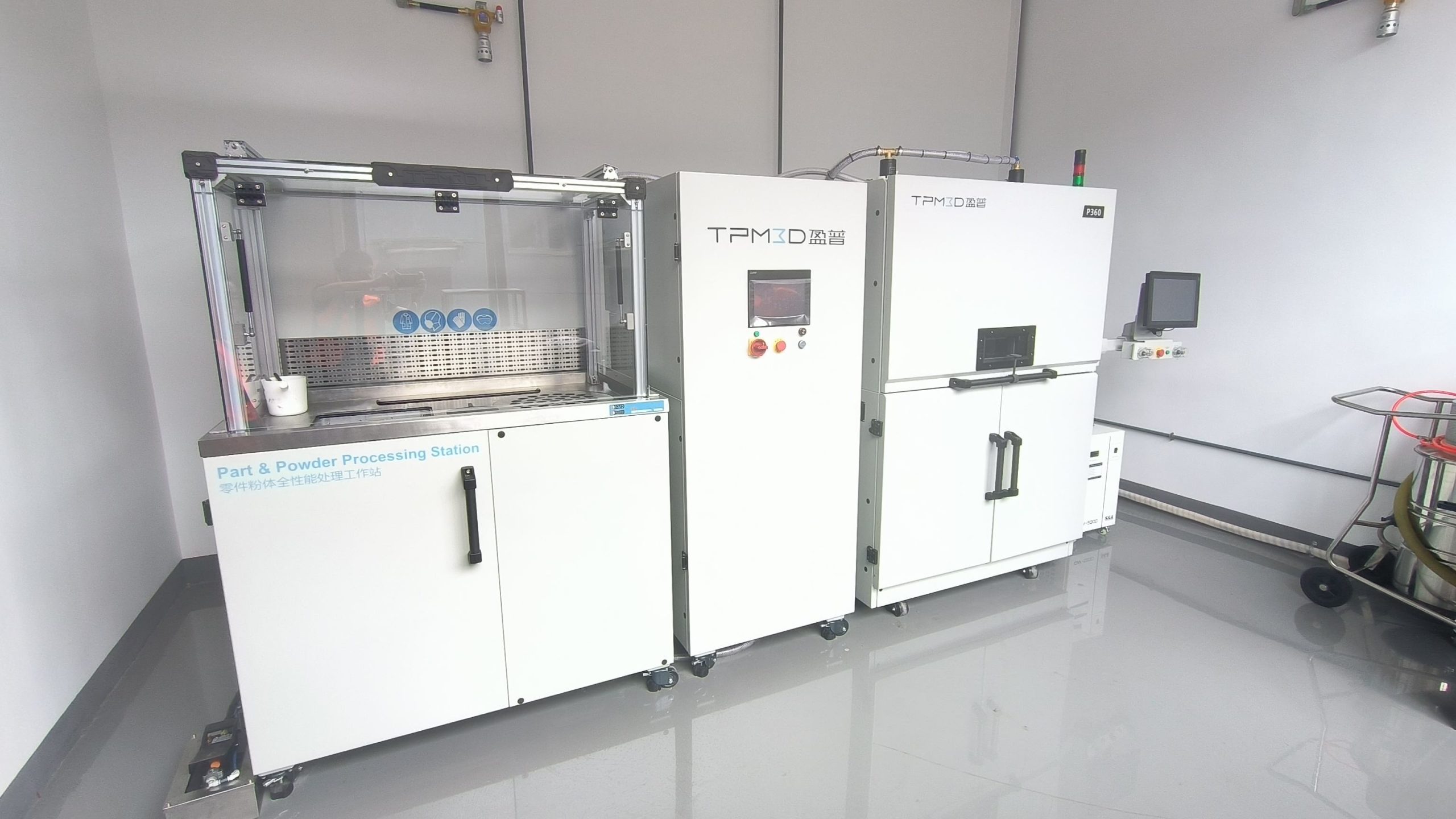 P360 SLS 3D printer with the PPS360 Powder Processing Station